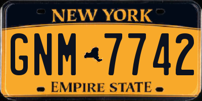 NY license plate GNM7742