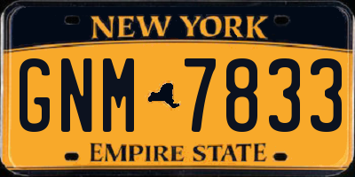 NY license plate GNM7833