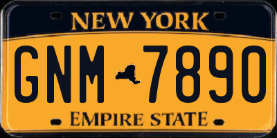 NY license plate GNM7890