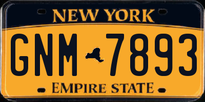 NY license plate GNM7893