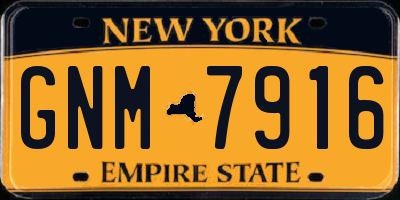 NY license plate GNM7916