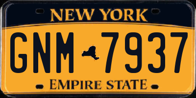 NY license plate GNM7937