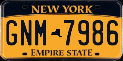 NY license plate GNM7986