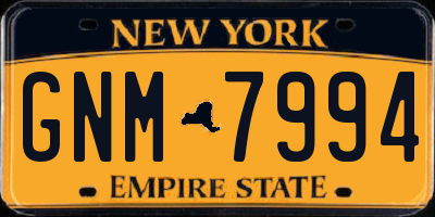 NY license plate GNM7994