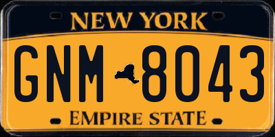 NY license plate GNM8043
