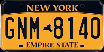 NY license plate GNM8140