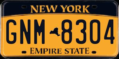 NY license plate GNM8304