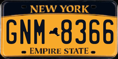 NY license plate GNM8366