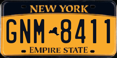 NY license plate GNM8411