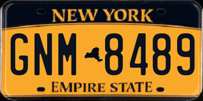 NY license plate GNM8489