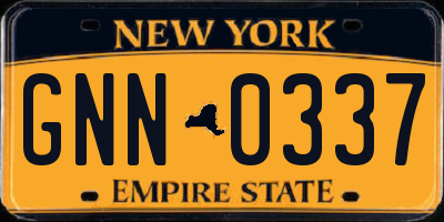 NY license plate GNN0337