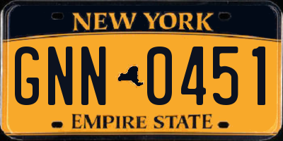 NY license plate GNN0451