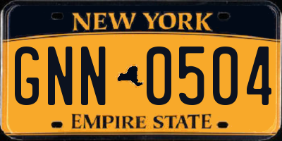 NY license plate GNN0504
