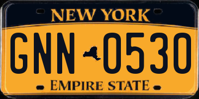 NY license plate GNN0530