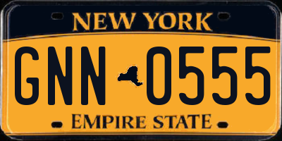 NY license plate GNN0555