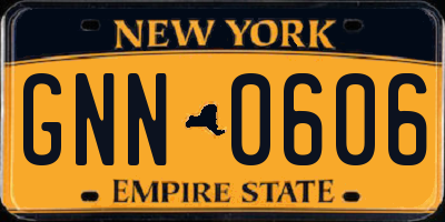 NY license plate GNN0606