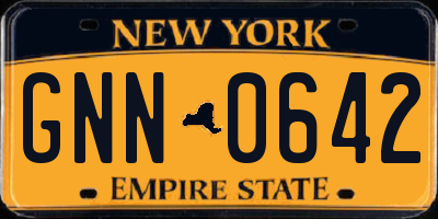 NY license plate GNN0642