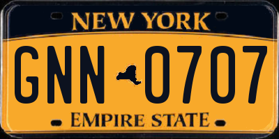 NY license plate GNN0707