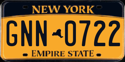 NY license plate GNN0722