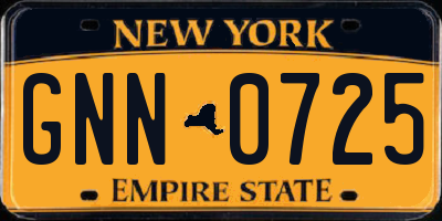NY license plate GNN0725