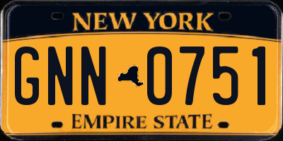 NY license plate GNN0751