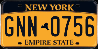 NY license plate GNN0756
