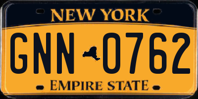 NY license plate GNN0762