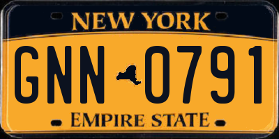 NY license plate GNN0791