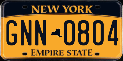 NY license plate GNN0804