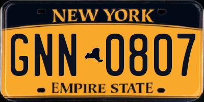NY license plate GNN0807