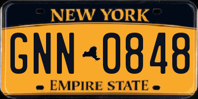 NY license plate GNN0848