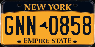 NY license plate GNN0858