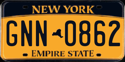 NY license plate GNN0862