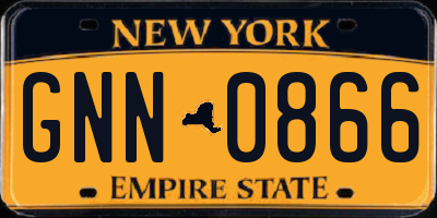 NY license plate GNN0866