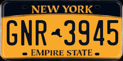 NY license plate GNR3945