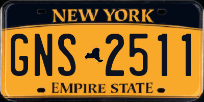 NY license plate GNS2511