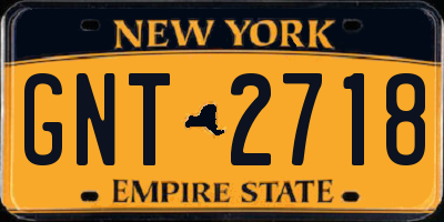 NY license plate GNT2718
