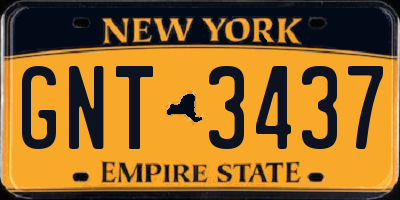 NY license plate GNT3437