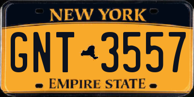 NY license plate GNT3557