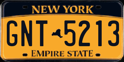NY license plate GNT5213