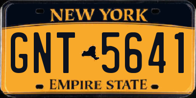 NY license plate GNT5641