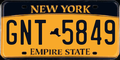 NY license plate GNT5849