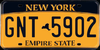 NY license plate GNT5902