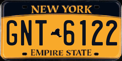 NY license plate GNT6122