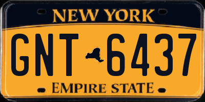 NY license plate GNT6437