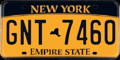 NY license plate GNT7460
