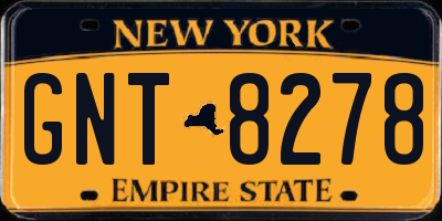 NY license plate GNT8278