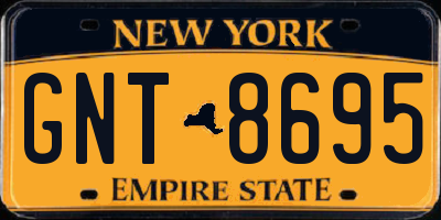 NY license plate GNT8695