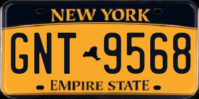 NY license plate GNT9568