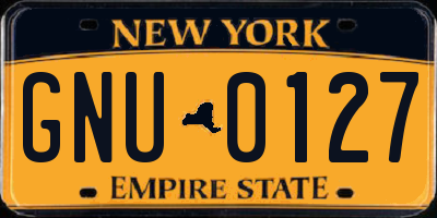 NY license plate GNU0127